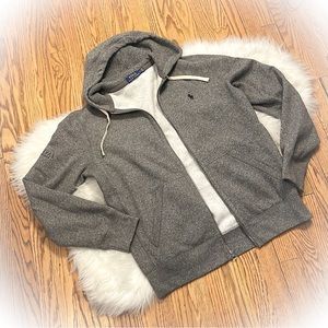💕NWOT Grey Polo Ralph Lauren Terrycloth Fleece lined zip down Hoodie💕